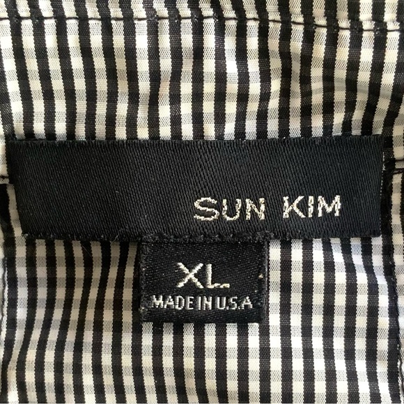Sun Kim Women’s Jacket Top XL Black White Check Weather Resistant Long Sleeve - Picture 6 of 7